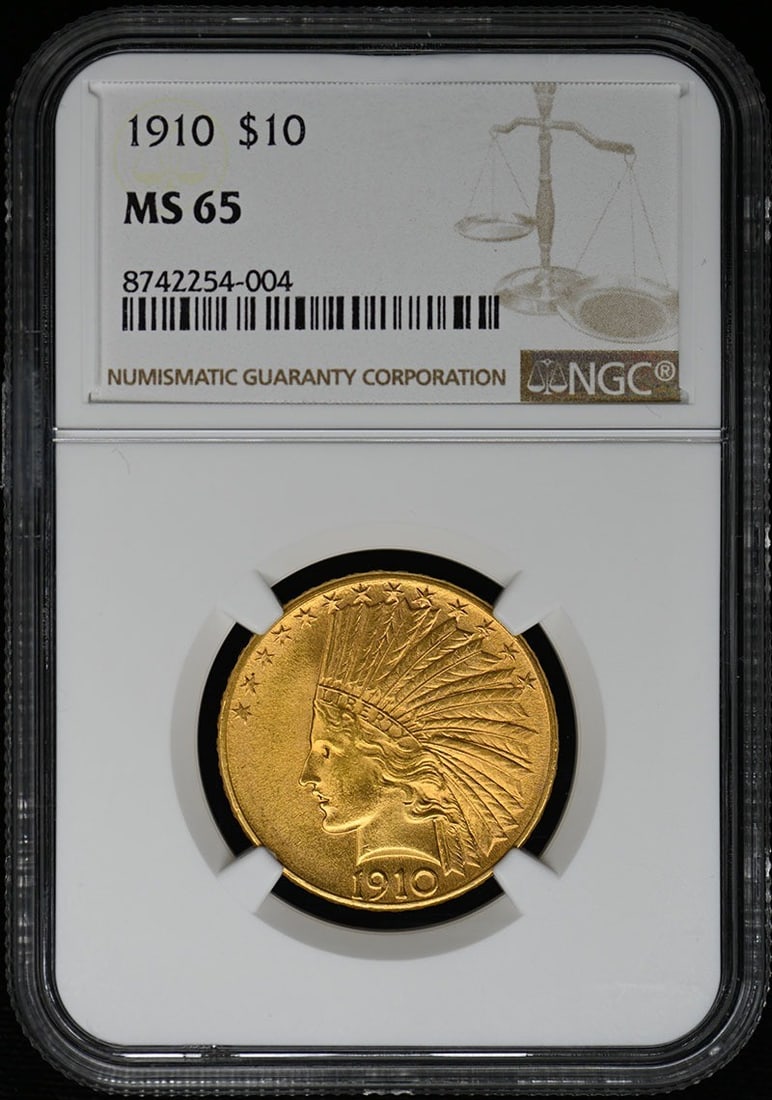 1910 Indian $10 Coin NGC MS65 Uncirculated Philadelphia Mint (1 of 4)