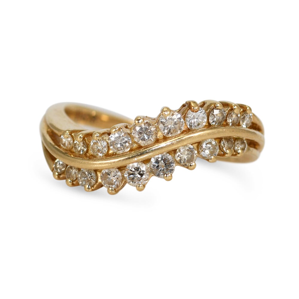 14K Yellow Gold Diamond Cocktail Ring 0.50TDW Size 7 (1 of 14)