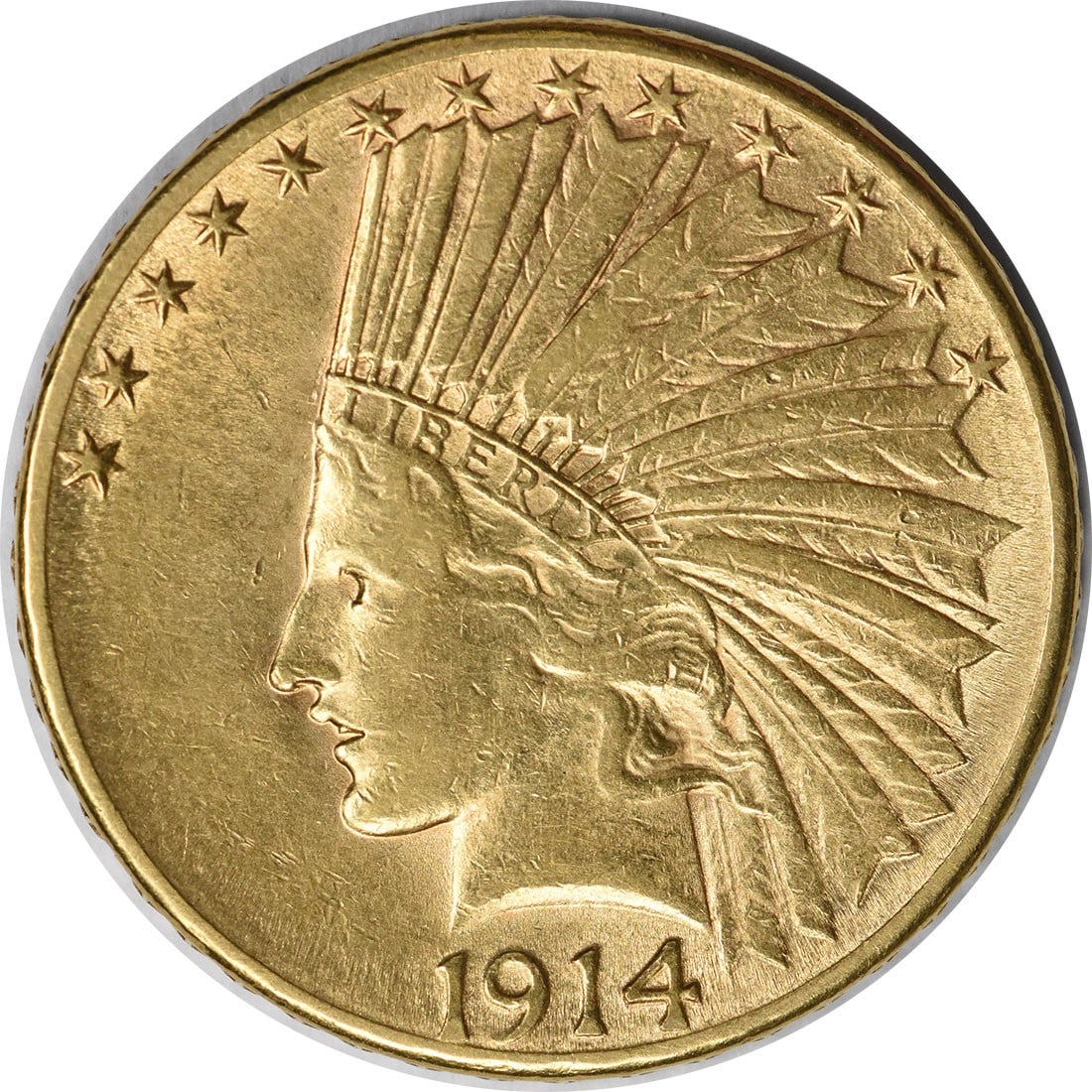1914-D $10 Gold Indian Coin by Augustus Saint Gaudens Uncertified (1 of 2)
