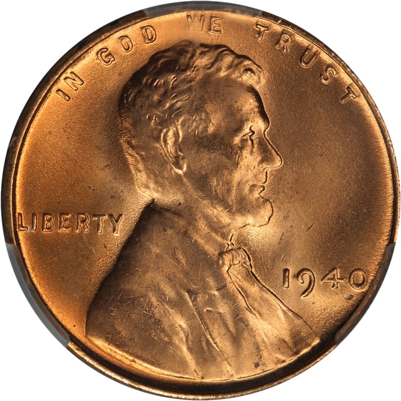 1940-P Lincoln Cent CAC MS67 RD Blazing Full Red Gem (1 of 4)