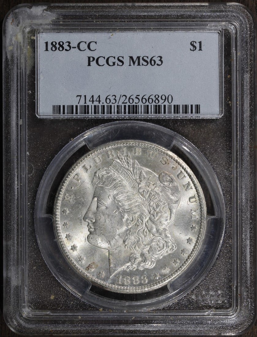 PCGS MS63 Morgan Dollar 1883 Carson City Key Date Silver Coin (1 of 2)