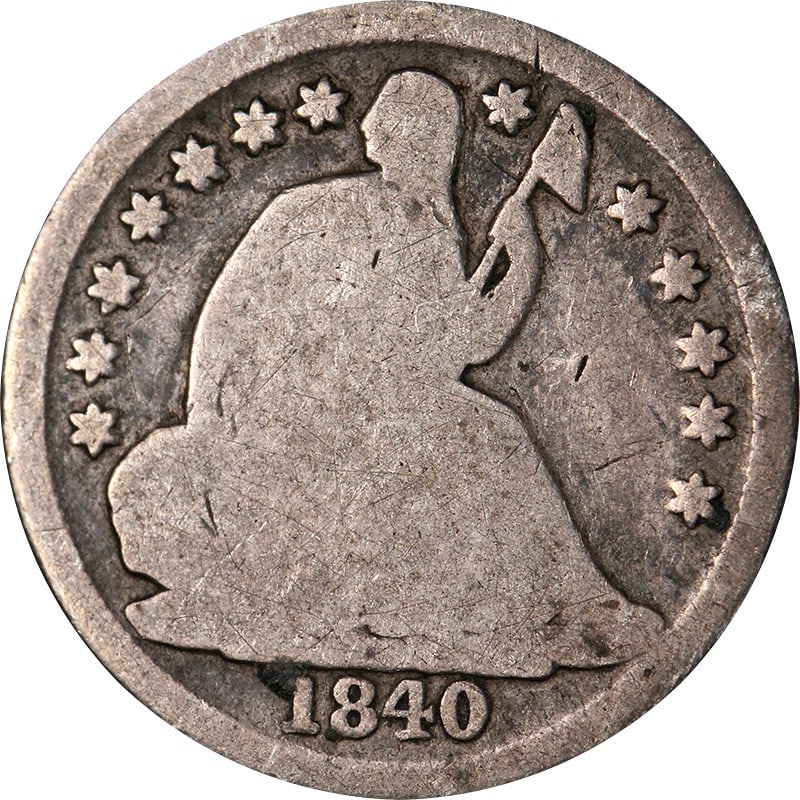 1840-O Seated Liberty Half Dime Silver No Drapery Circulated (1 of 2)