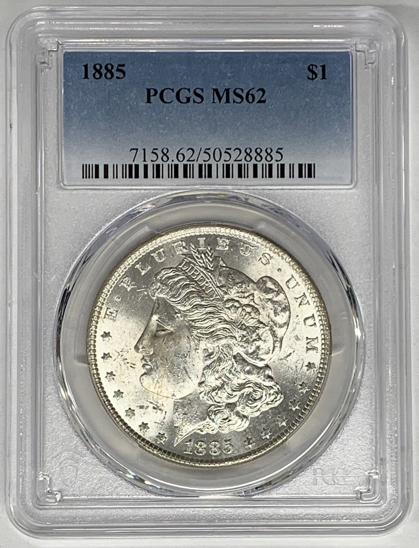 1885 Morgan Silver Dollar PCGS MS 62 Uncirculated Coin (1 of 2)