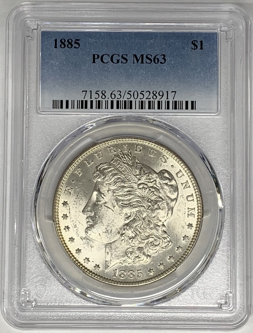 1885 Morgan Silver Dollar PCGS MS 63 Uncirculated Silver Coin (1 of 2)