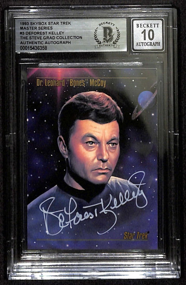 DeForest Kelly Autographed 1993 Skybox Star Trek Card Graded 10 Beckett (1 of 1)