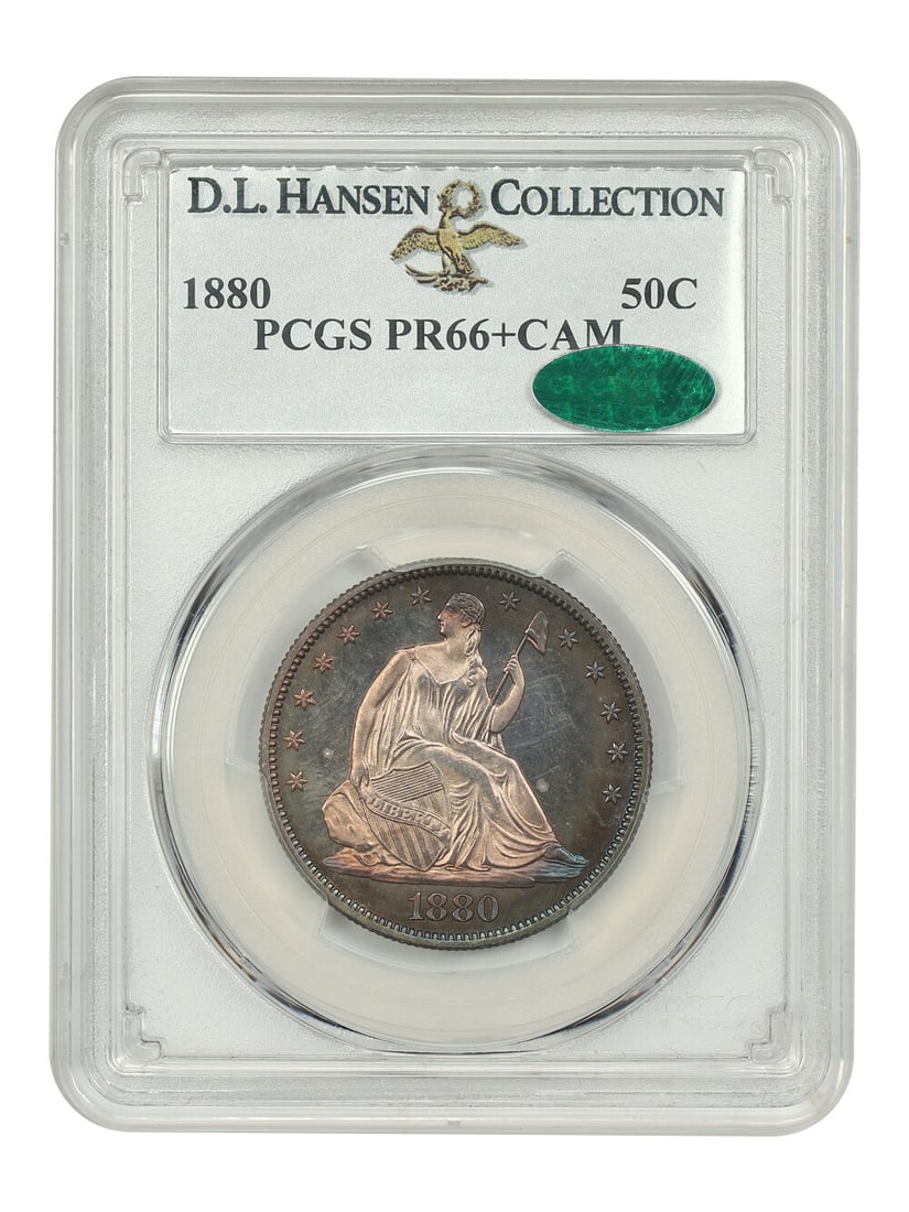 1880 50C Liberty Seated Half Dollar PR66+CAM PCGS CAC Rare Registry Coin: 1880 50C Liberty Seated Half Dollar PR66+CAM PCGS CAC Rare Registry Coin This 1880 50C Liberty Seated Half Dollar is certified by PCGS with a grade of PR66+CAM, making it an outstanding example of thi