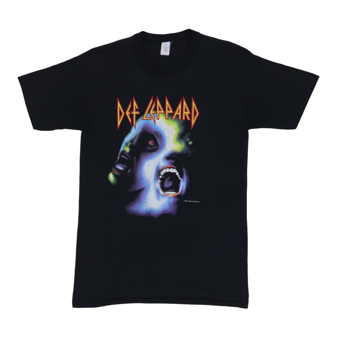 Vintage 1987 Def Leppard Hysteria Black Shirt XL: Vintage 1987 Def Leppard Hysteria Black Shirt XL This original vintage 1987 Def Leppard Hysteria Shirt is a must-have for fans of the iconic band. Crafted from a comfortable 50/50 Poly/Cotton blend, t