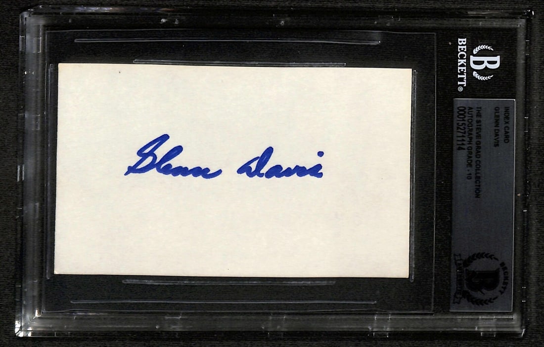 Glenn Davis Signed 3x5 Index Card Beckett Authenticated (1 of 1)