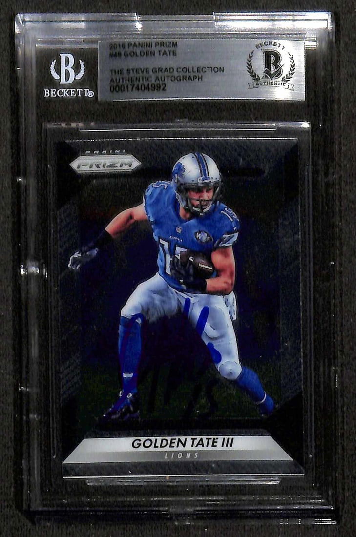 Golden Tate Signed 2016 Panini Prizm #49 Card Beckett Authenticated (1 of 1)