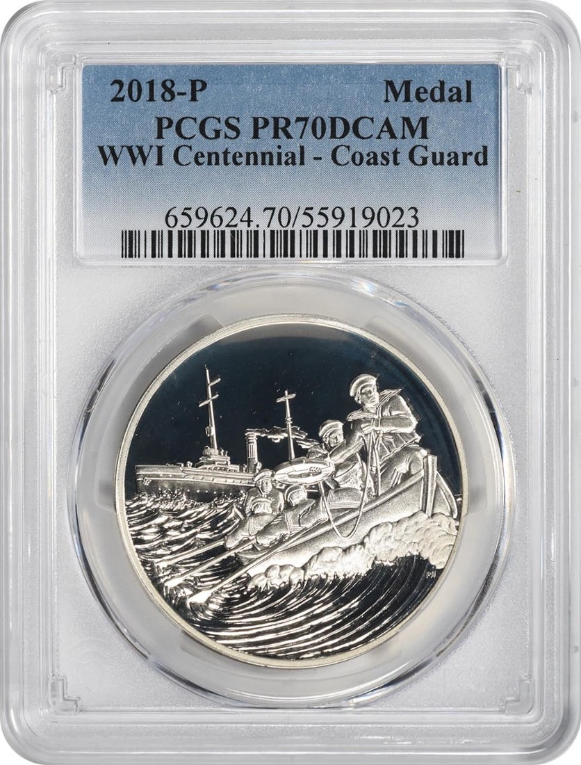 2018-P Coast Guard Silver Medal PR70DCAM PCGS US Mint (1 of 2)