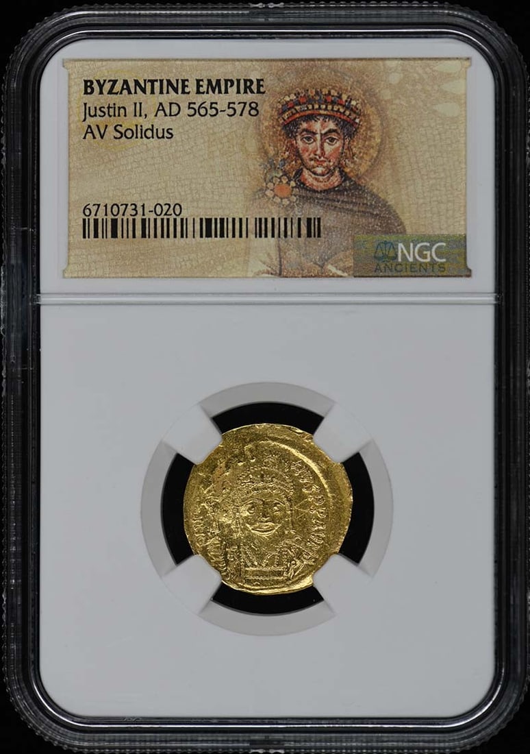 Justin II Byzantine Empire Gold Solidus NGC Certified Coin AD 565-578 (1 of 4)