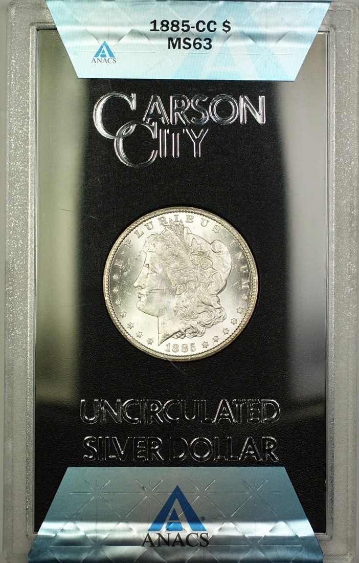 1885-CC GSA Hoard Morgan Silver Dollar ANACS MS-63 Coin (1 of 2)