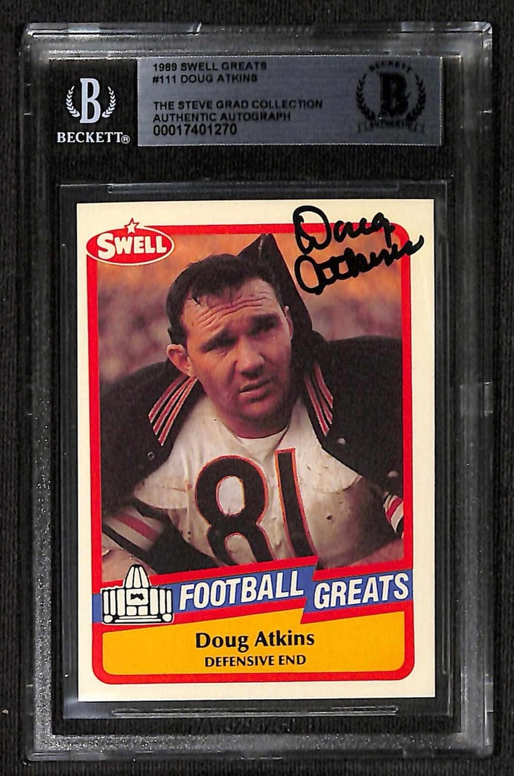 Doug Atkins Signed 1989 Swell Greats #111 Card Beckett Authenticated (1 of 1)