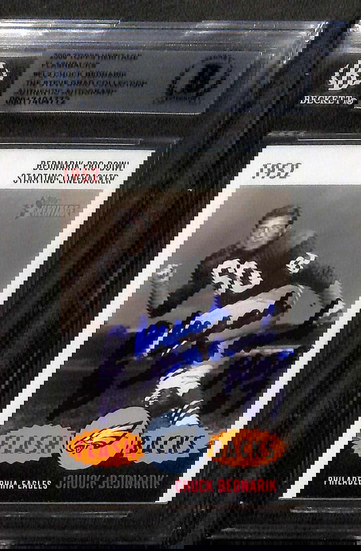 Chuck Bednarik Signed 2006 Topps Heritage Flashbacks Card Beckett Authenticated (1 of 1)
