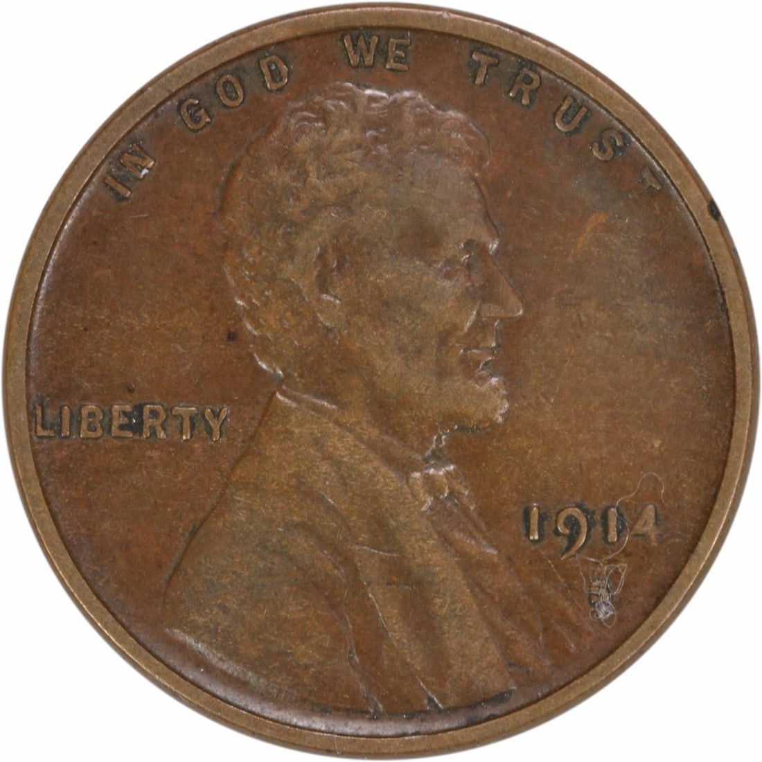 1914-S Lincoln Wheat Cent EF Uncertified Copper Coin (1 of 2)