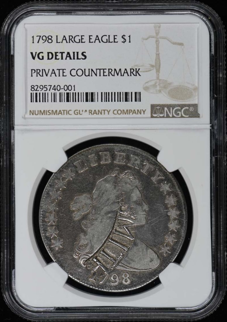 1798 NGC Certified Draped Bust Large Eagle Silver Dollar VG Details (1 of 4)