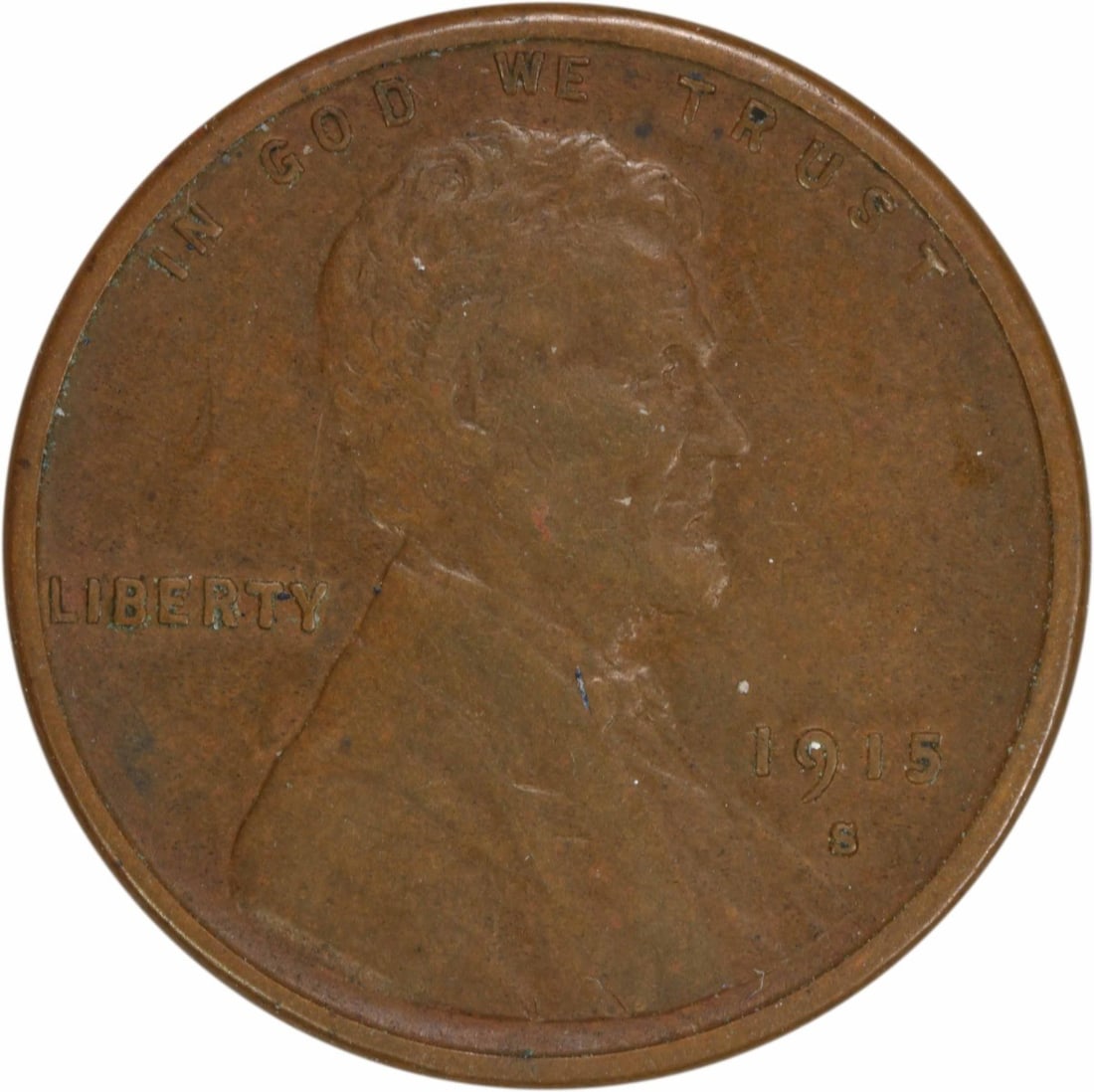 1915-S Lincoln Wheat Cent EF Uncertified Copper Coin (1 of 2)