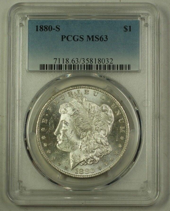 1880-S Morgan Silver Dollar Coin PCGS MS-63 Uncirculated (1 of 2)
