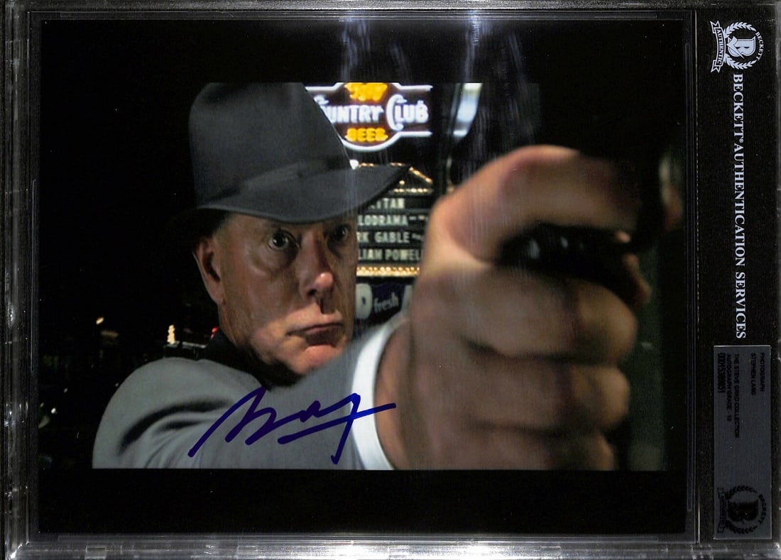 Stephen Lang Autographed 8X10 Photo Public Enemies Beckett 10: Stephen Lang Autographed 8X10 Photo Public Enemies Beckett 10 This autographed 8x10 photograph features Stephen Lang as Charles Winstead from the film Public Enemies. The signature has been beautifull