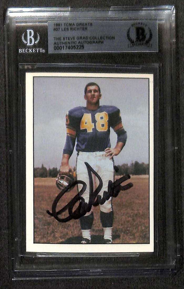 Les Richter Autographed 1981 TCMA Greats #37 Card Beckett Authenticated (1 of 1)
