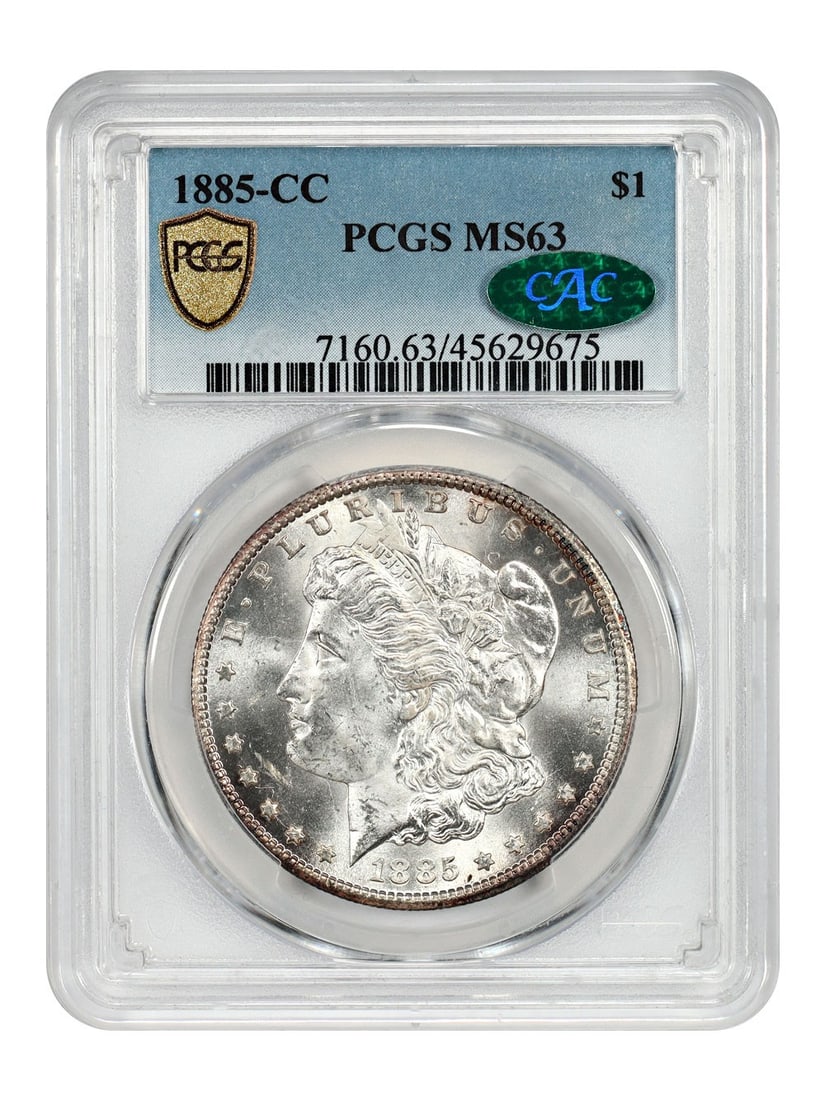 PCGS CAC MS63 Carson City 1885 Morgan Silver Dollar $1 Coin (1 of 4)