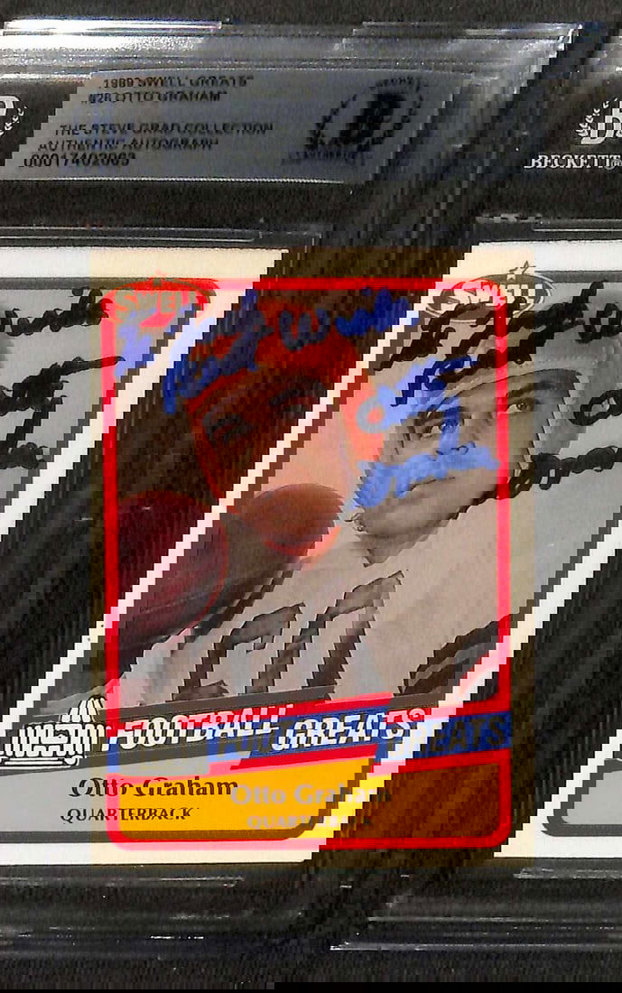 Otto Graham Signed 1989 Swell Greats #26 Card Beckett Authenticated (1 of 1)