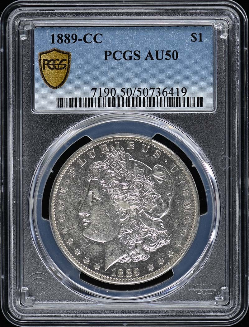 1889-CC Morgan Dollar PCGS AU50 Certified Coin (1 of 4)