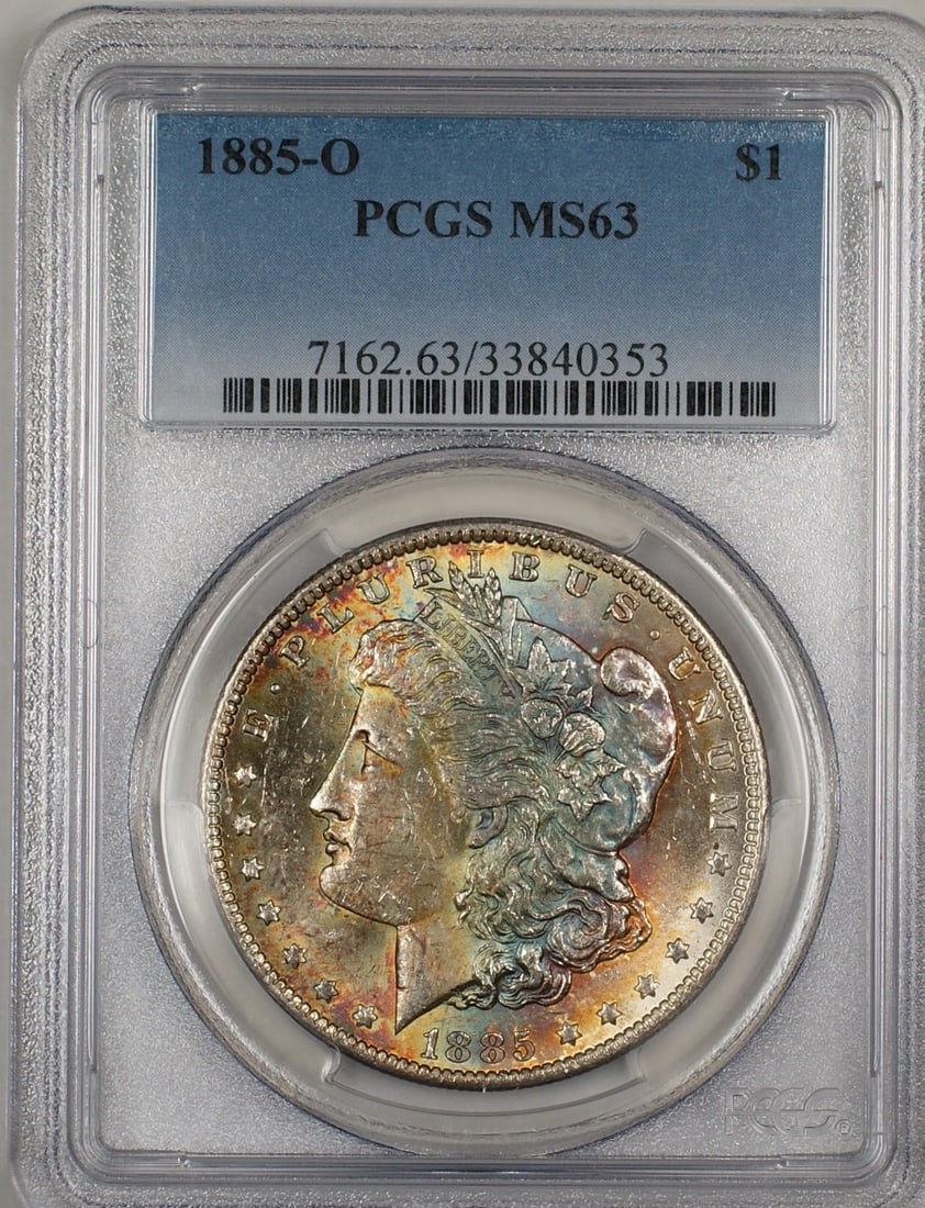 1885-O Morgan Silver Dollar PCGS MS-63 Toned Coin (1 of 2)