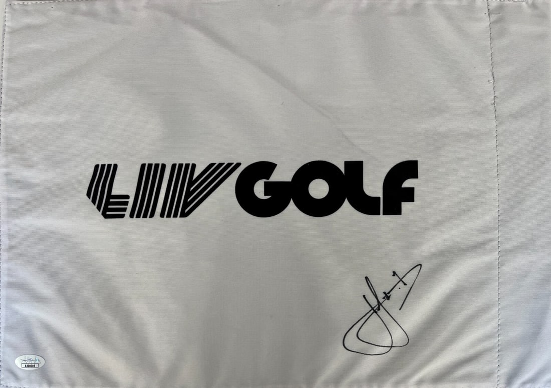 Cam Smith Signed LIV Golf Pin Flag JSA Authenticated #18: Cam Smith Signed LIV Golf Pin Flag JSA Authenticated #18 Celebrate the excitement of golf with this official LIV Golf pin flag signed by superstar Cam Smith. This original flag features his signature