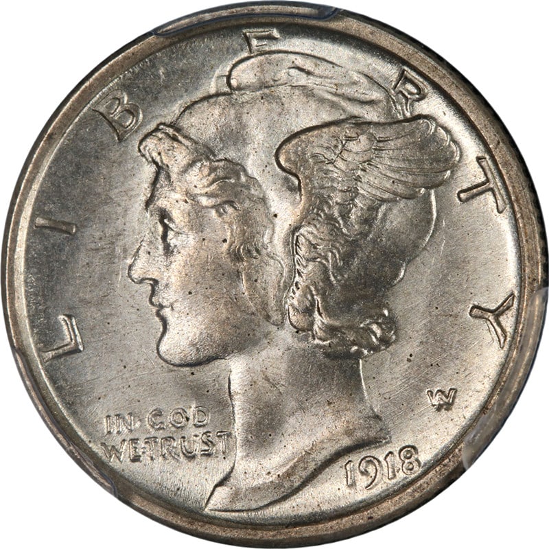 1918-S Mercury Dime PCGS MS64 Uncirculated Silver Coin (1 of 4)