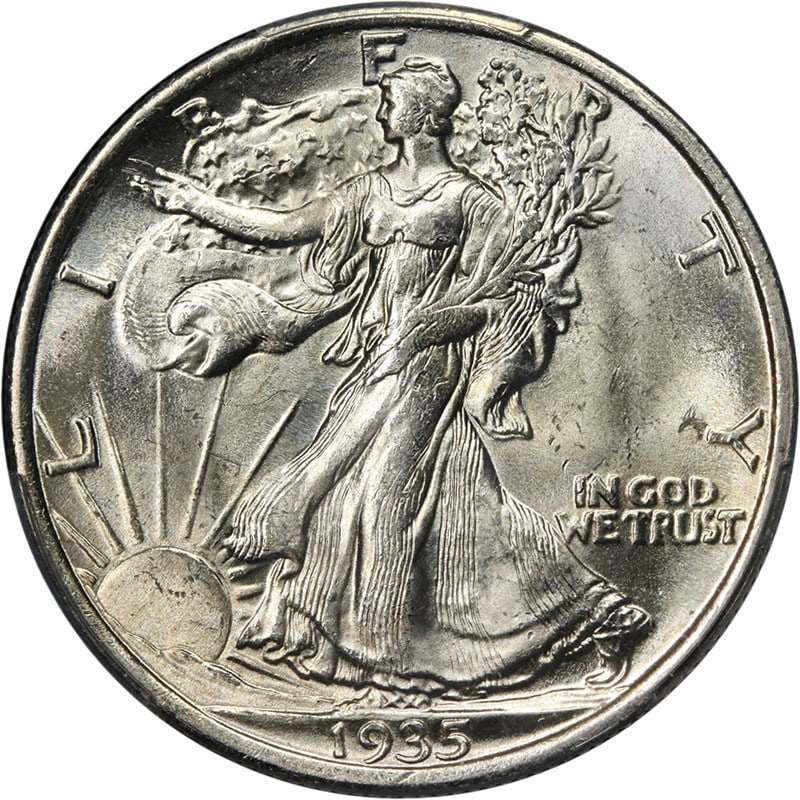 1935-P Walking Liberty Half PCGS MS65 Silver Gem Coin (1 of 4)