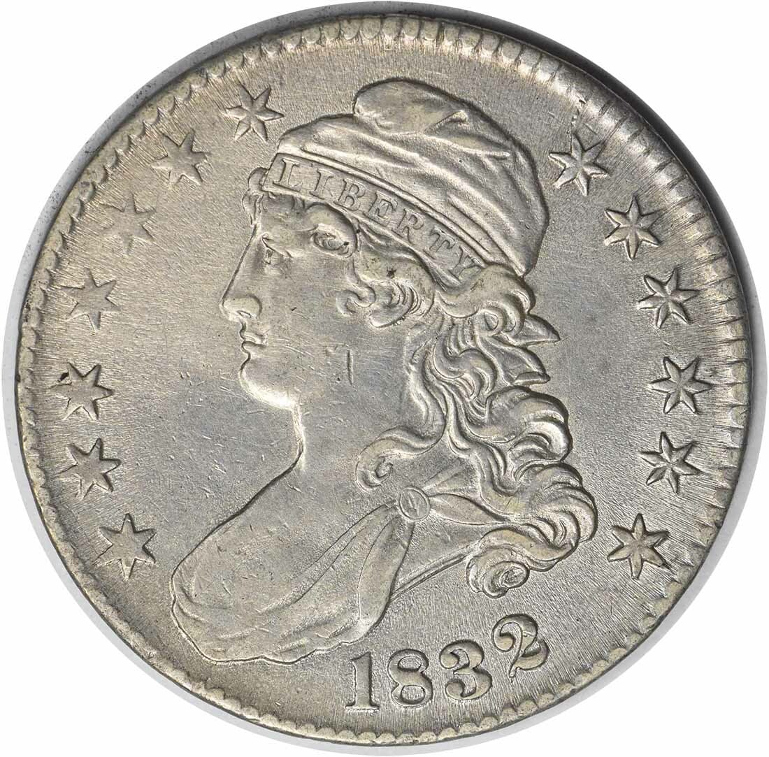 1832 Bust Half Dollar AU Small Letters Silver Coin (1 of 2)