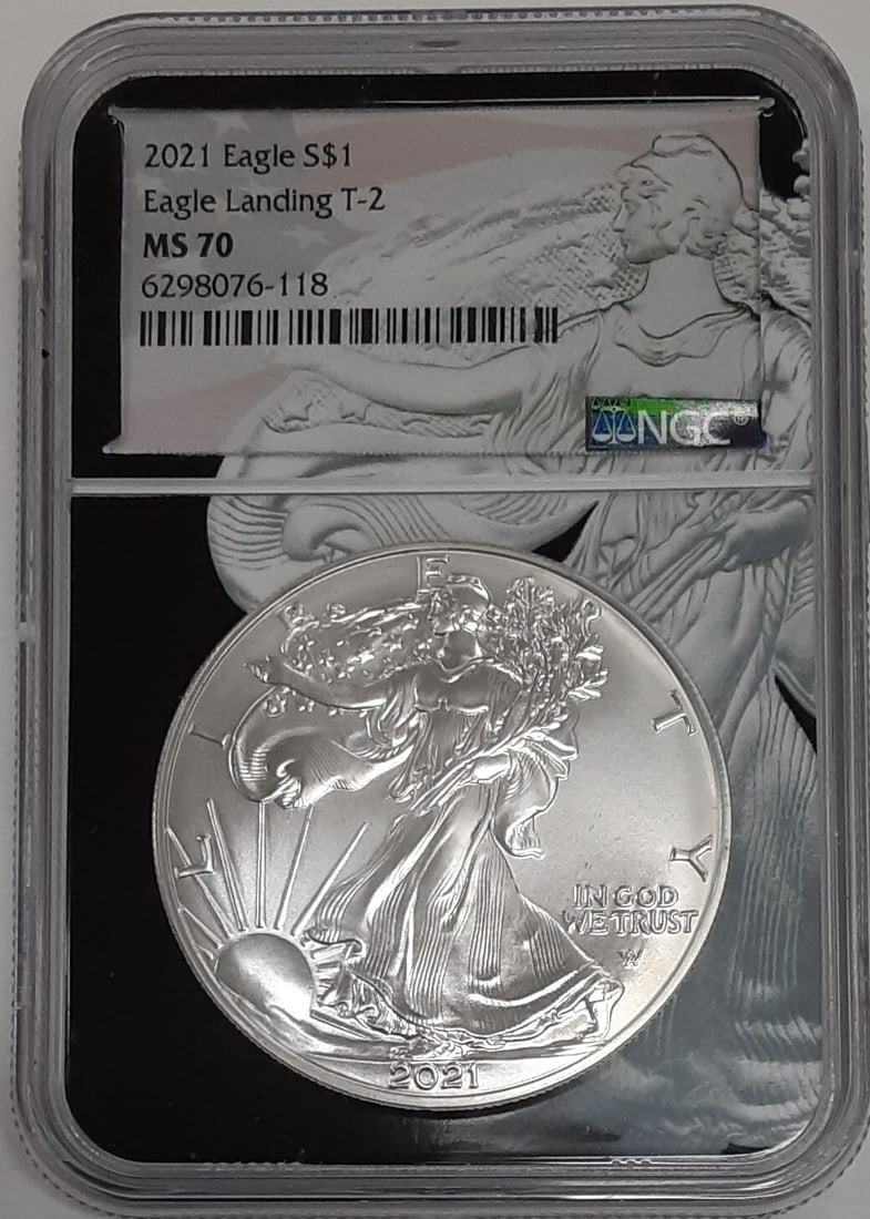 2021 Type II Silver Eagle Dollar NGC MS 70 Certified 1 Oz Coin (1 of 2)