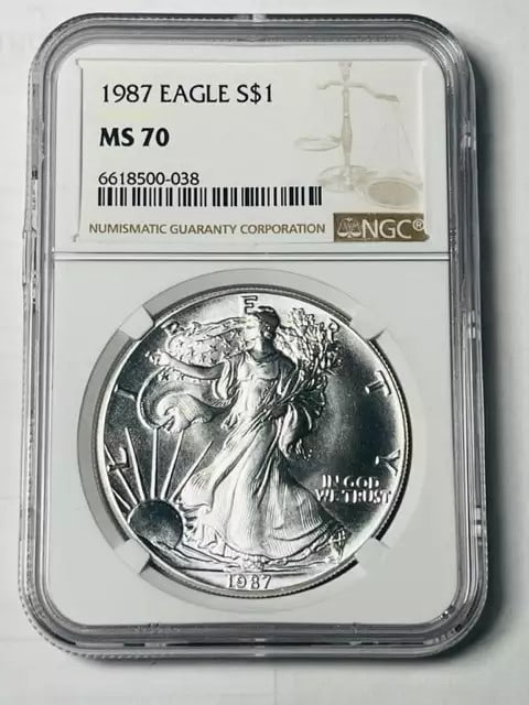 1987 Silver Eagle NGC MS70 Uncirculated Coin (1 of 3)