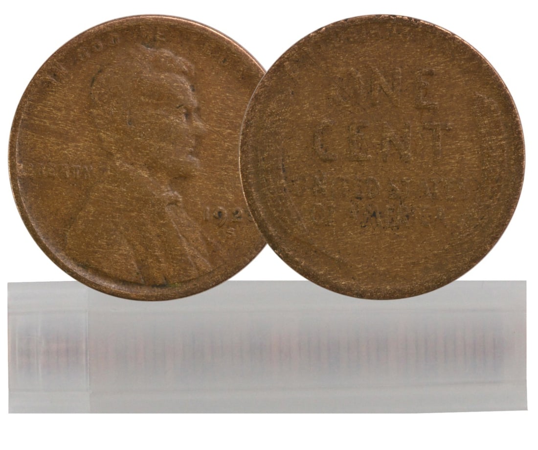 1923-S Lincoln Wheat Cent 50-Coin Roll Circulated Copper (1 of 1)