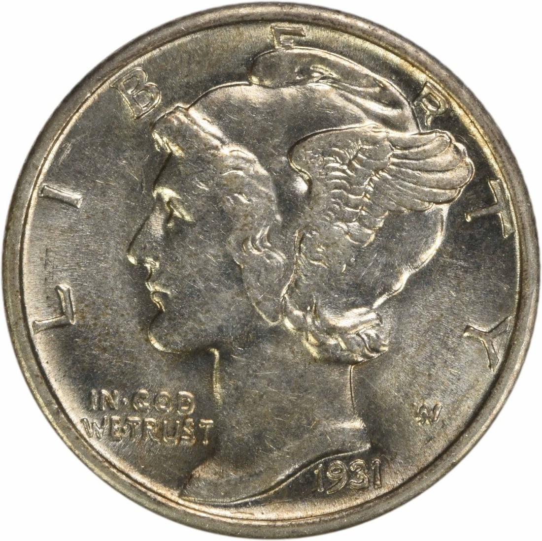 1931-S Mercury Dime AU Uncertified 90% Silver Coin (1 of 2)