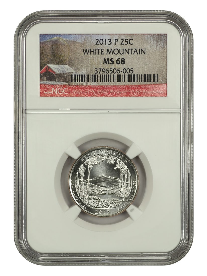 2013 P 25C White Mountain Quarter NGC MS68 Clad Type 1 (1 of 2)