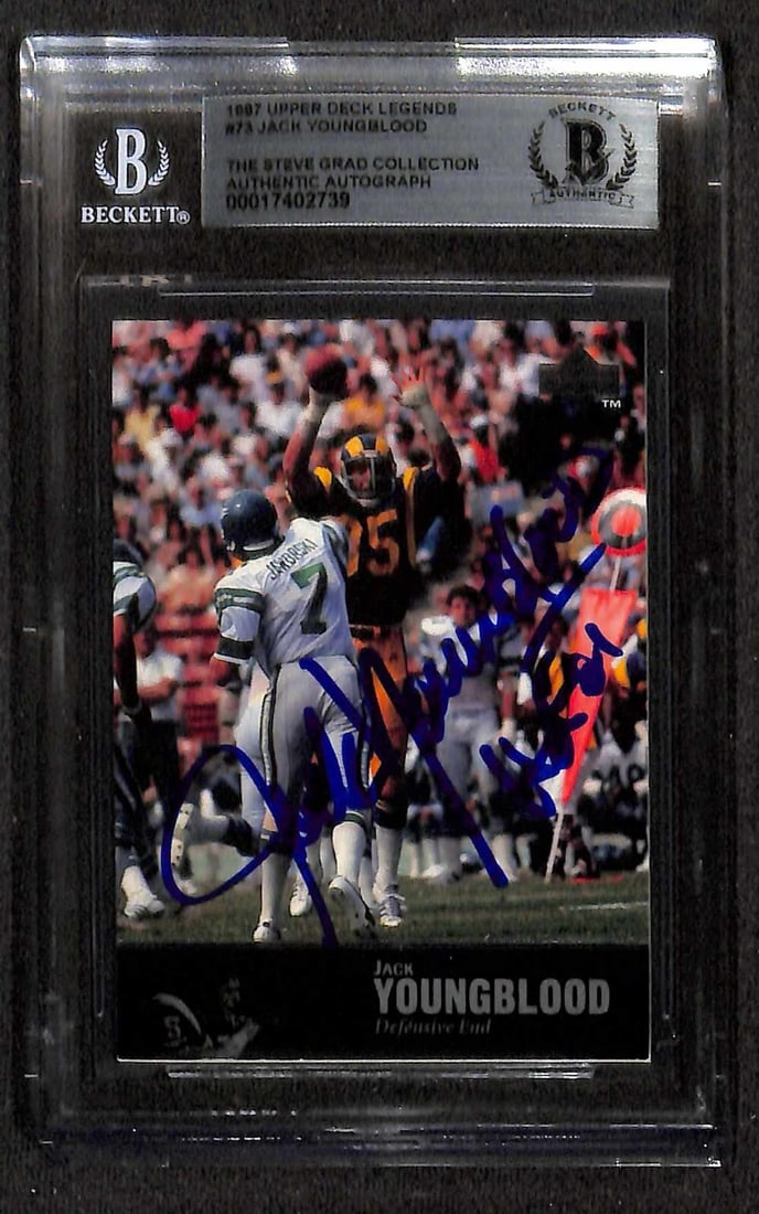 Jack Youngblood Signed 1997 Upper Deck Legends #73 Card Beckett Authenticated (1 of 1)
