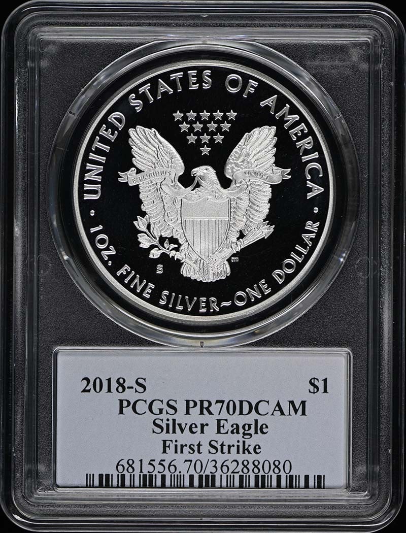 2018-S Silver Eagle $1 First Strike PCGS MS70CAM San Francisco (1 of 2)
