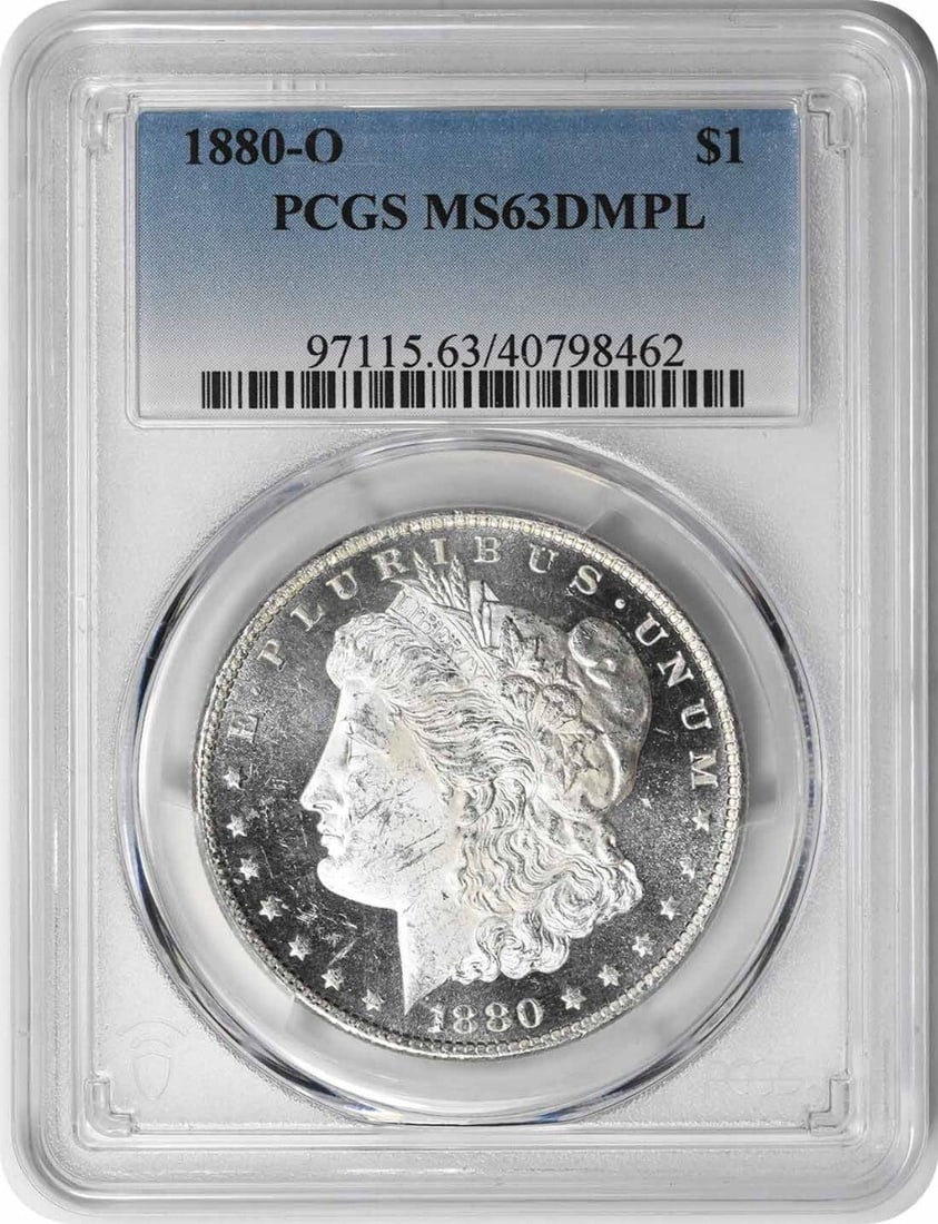 1880-O Morgan Silver Dollar MS63DMPL PCGS Uncirculated Coin (1 of 4)