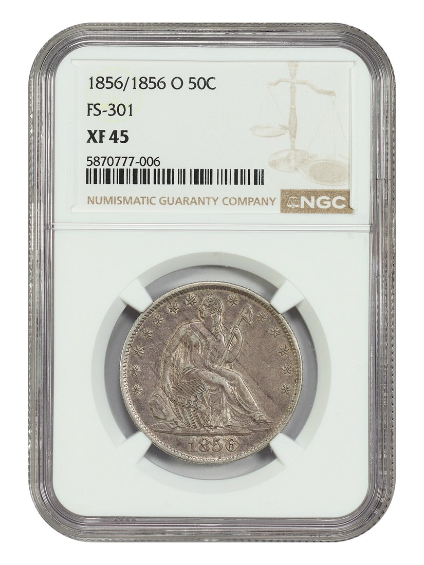 NGC XF45 Liberty Seated Half Dollar 1856 and 1856-O FS-301 (1 of 4)