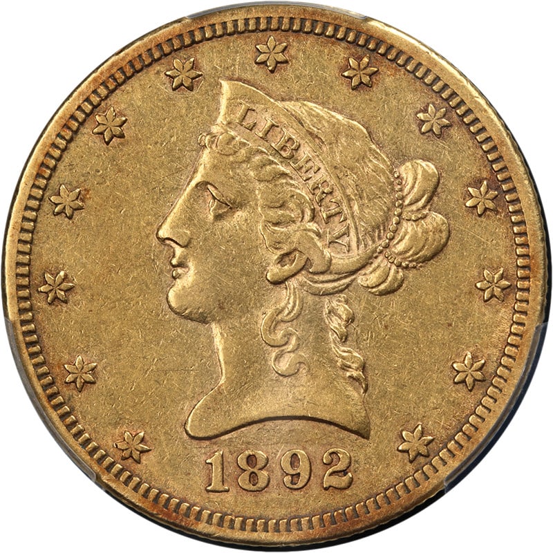 PCGS XF45 1892-CC Liberty $10 Gold Coin Key Date Carson City Mint (1 of 4)