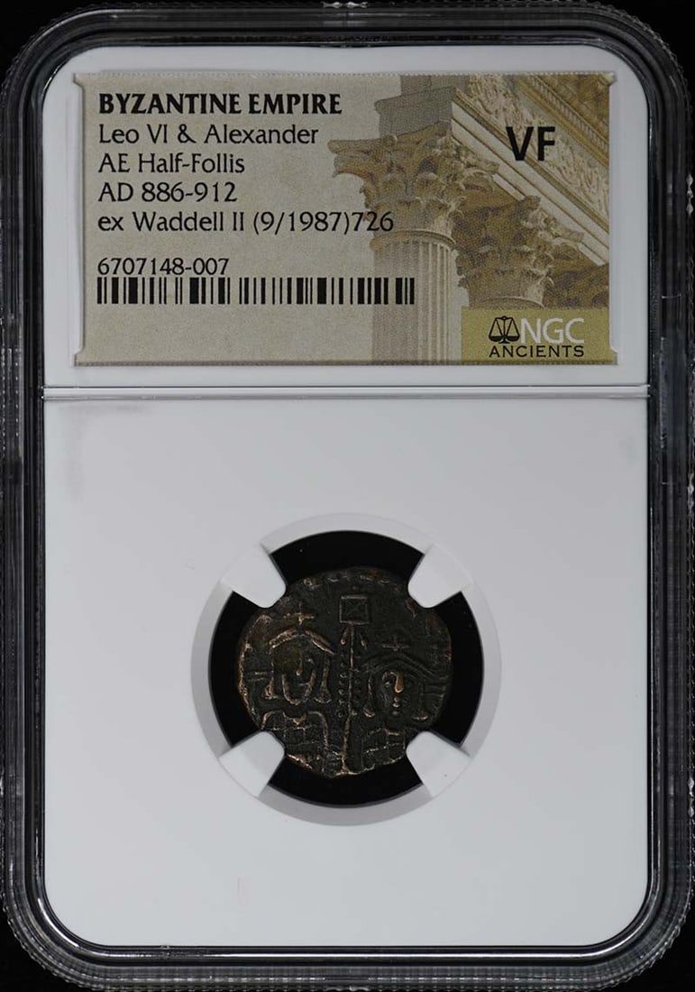 Leo VI Alexander Byzantine Empire AE Half-Follis NGC Certified: Leo VI Alexander Byzantine Empire AE Half-Follis NGC Certified This impressive Leo VI & Alexander Byzantine Empire AE Half-Follis coin, certified by NGC, showcases the rich history of the Byzantine er