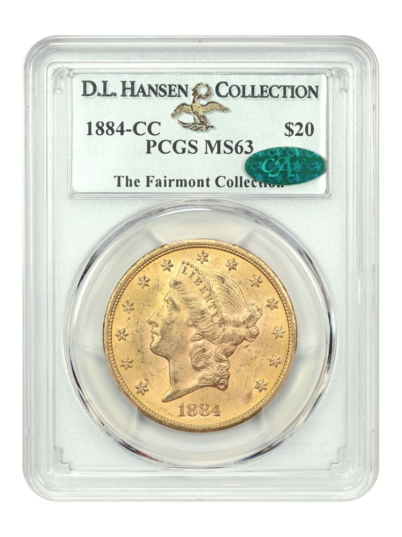 1884-CC Liberty Head $20 Gold Coin PCGS MS63 CAC Certified (1 of 4)