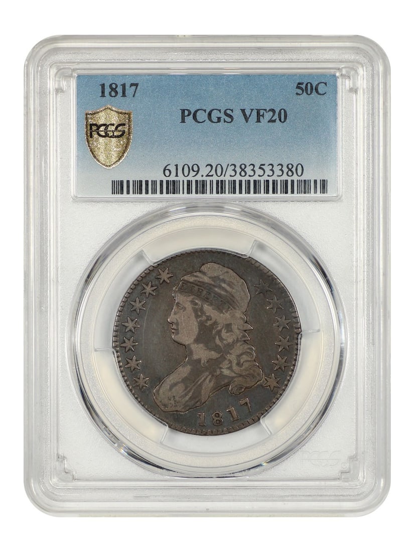 PCGS Graded 1817 Capped Bust Half Dollar 50 Cent Coin VF20 (1 of 4)