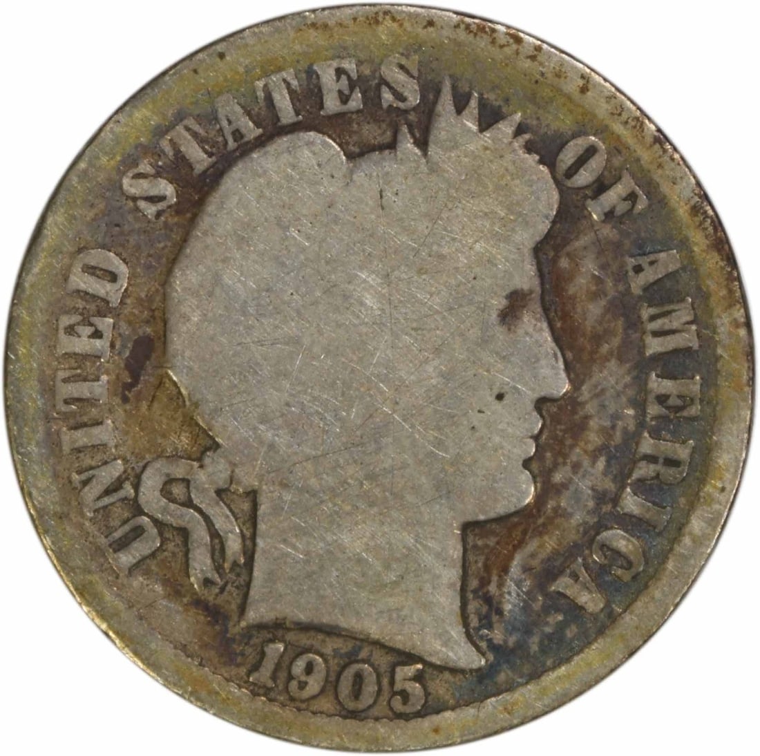 1905 Barber Silver Dime G Uncertified 10C Coin (1 of 2)