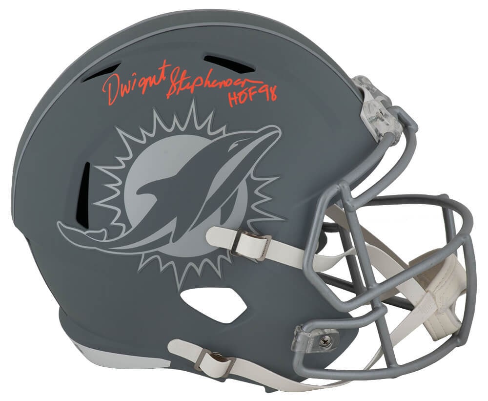Dwight Stephenson Signed Dolphins Riddell Helmet HOF 98 COA (1 of 1)