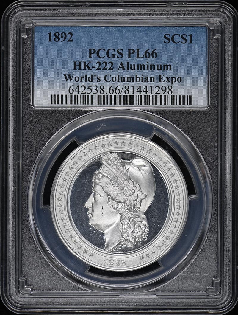 1892-1893 HK-222 Columbian Exposition $1 Coin PCGS MS66 Uncirculated: 1892-1893 HK-222 Columbian Exposition $1 Coin PCGS MS66 Uncirculated This 1892-1893 medal commemorates the World's Columbian Exposition, featuring a stunning design that reflects the spirit of discove