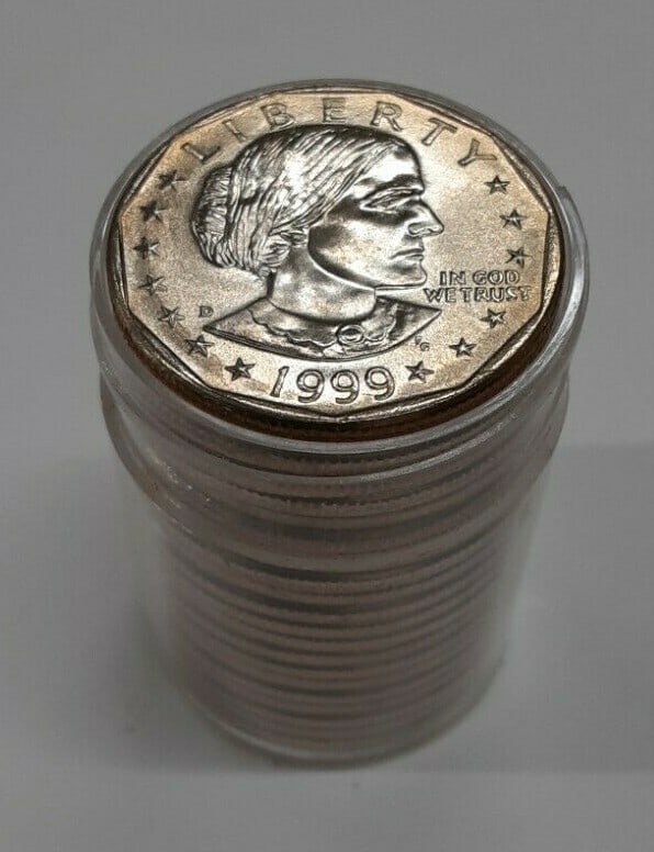 1999-D Susan B Anthony Dollar Roll of 20 Uncirculated Coins (1 of 3)