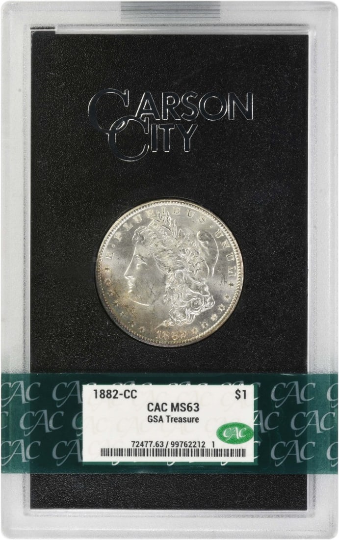 Morgan Silver Dollar 1882 Carson City MS63 CACG in GSA Holder (1 of 2)